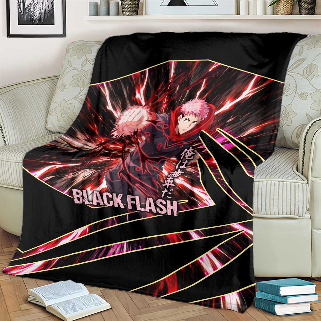 Yuji Itadori Black Flash Blanket Dynamic Cursed Energy Burst Style