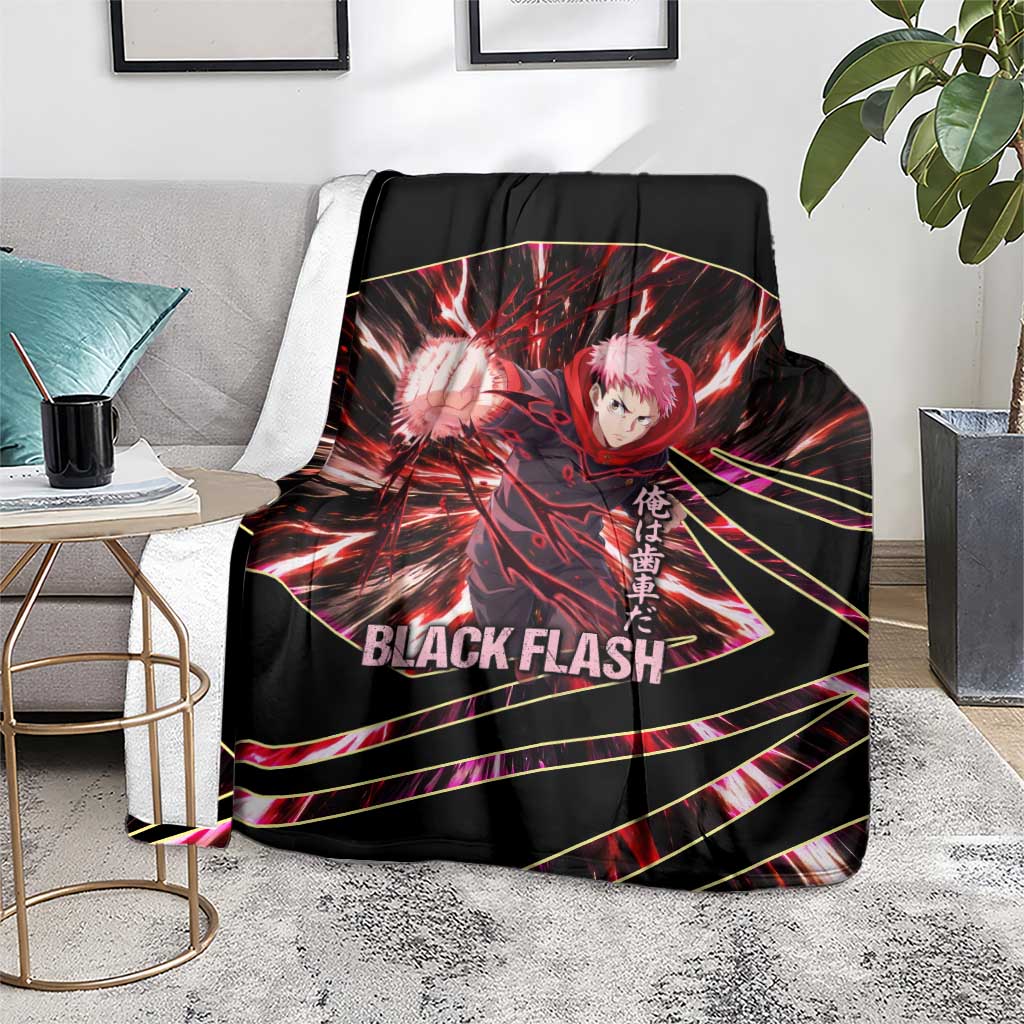 Yuji Itadori Black Flash Blanket Dynamic Cursed Energy Burst Style