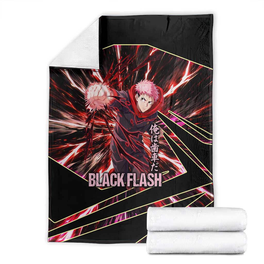 Yuji Itadori Black Flash Blanket Dynamic Cursed Energy Burst Style