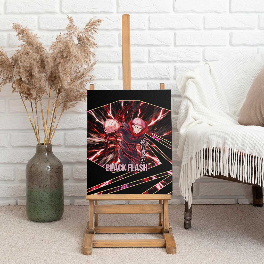 Yuji Itadori Black Flash Canvas Wall Art Dynamic Cursed Energy Burst Style
