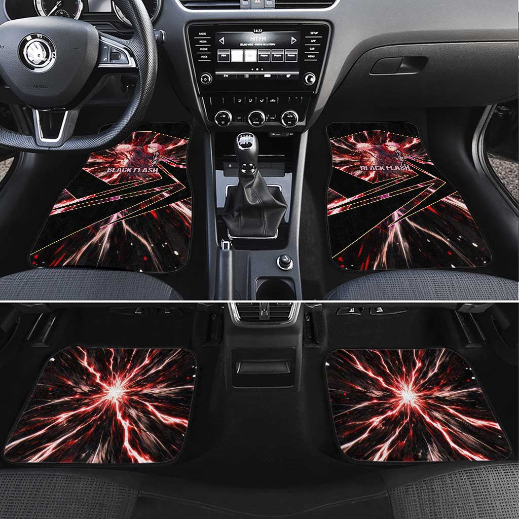 Yuji Itadori Black Flash Car Mats Dynamic Cursed Energy Burst Style
