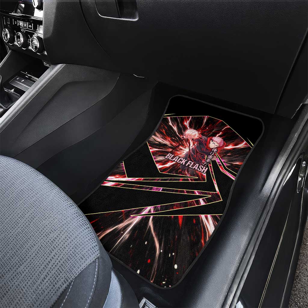 Yuji Itadori Black Flash Car Mats Dynamic Cursed Energy Burst Style