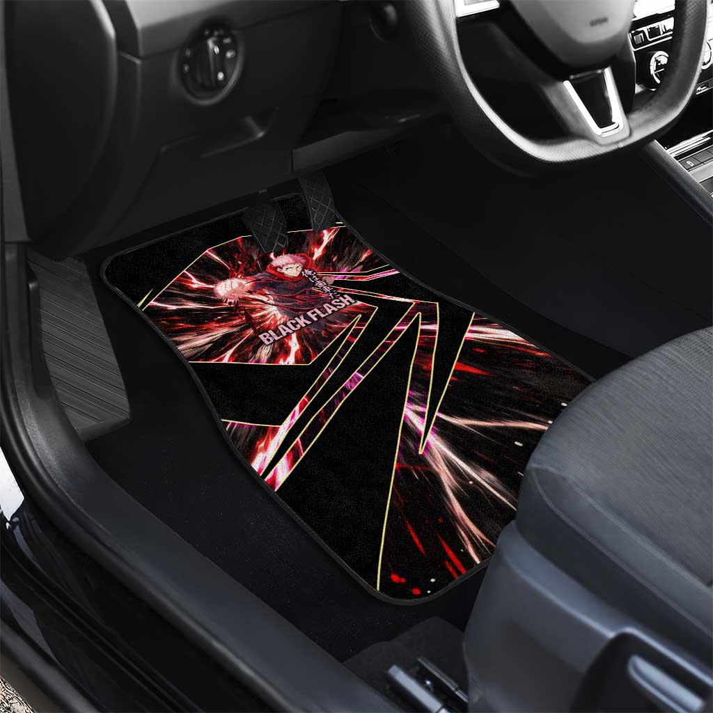 Yuji Itadori Black Flash Car Mats Dynamic Cursed Energy Burst Style