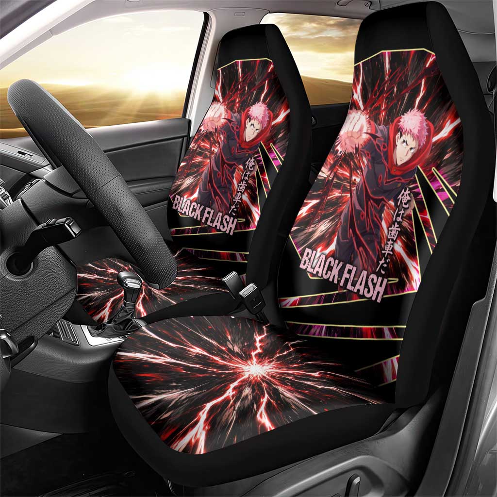Yuji Itadori Black Flash Car Seat Cover Dynamic Cursed Energy Burst Style