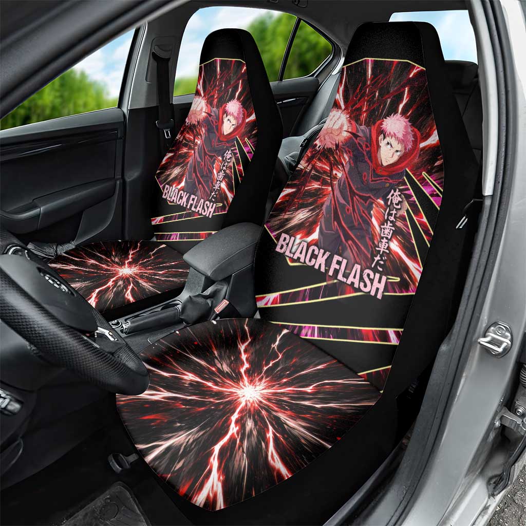 Yuji Itadori Black Flash Car Seat Cover Dynamic Cursed Energy Burst Style