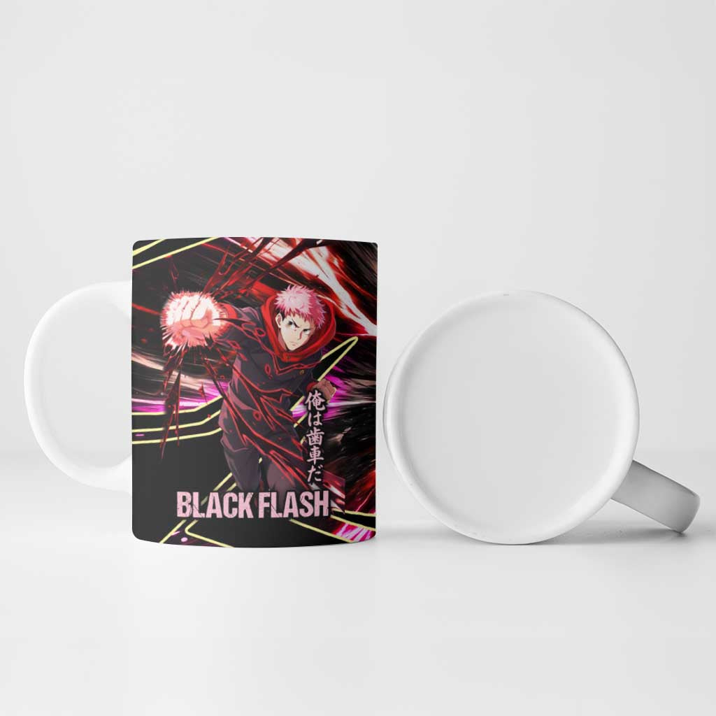 Yuji Itadori Black Flash Ceramic Mug Dynamic Cursed Energy Burst Style