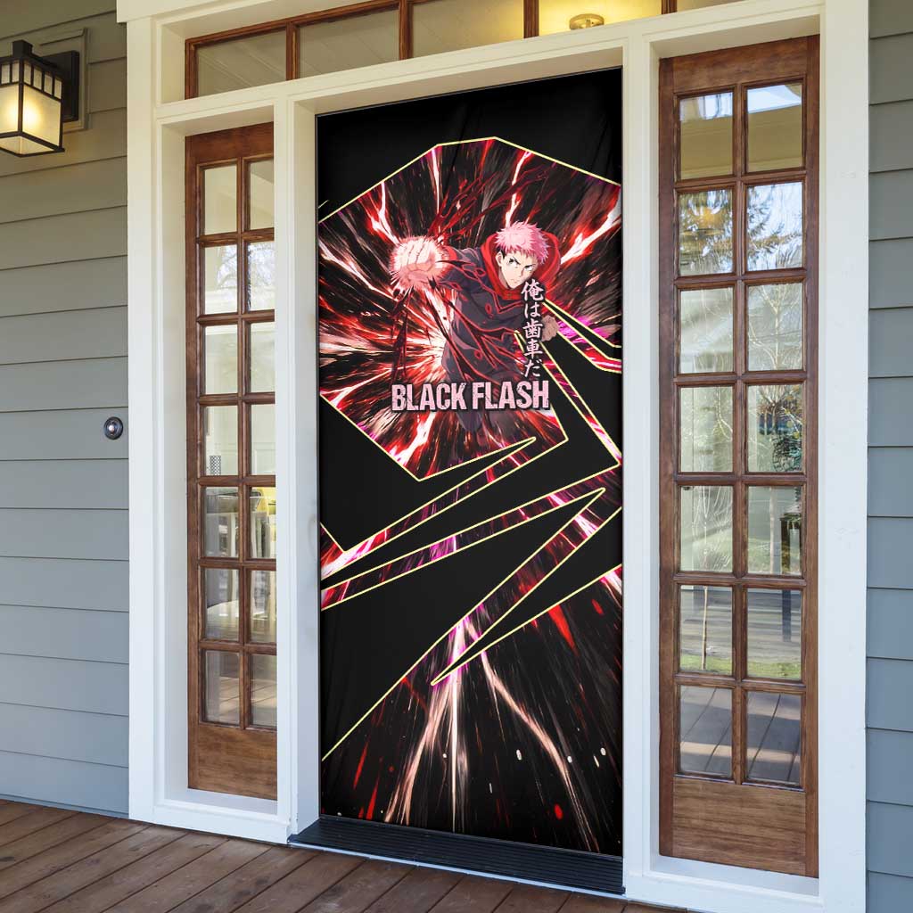 Yuji Itadori Black Flash Door Cover Dynamic Cursed Energy Burst Style