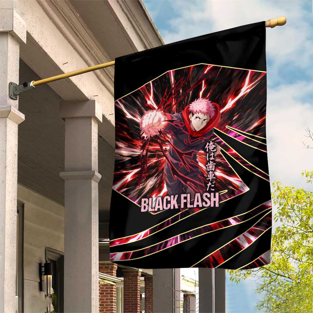 Yuji Itadori Black Flash Garden Flag Dynamic Cursed Energy Burst Style