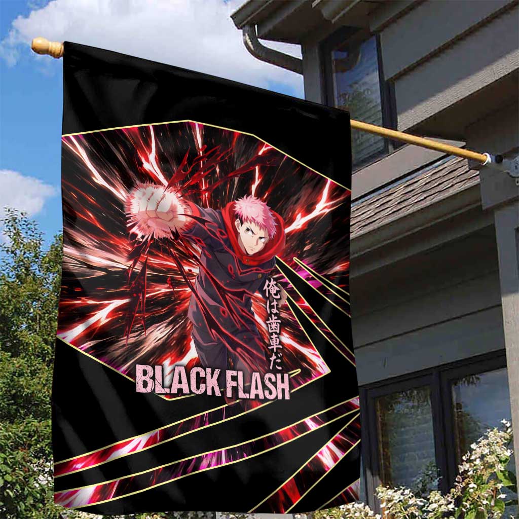 Yuji Itadori Black Flash Garden Flag Dynamic Cursed Energy Burst Style