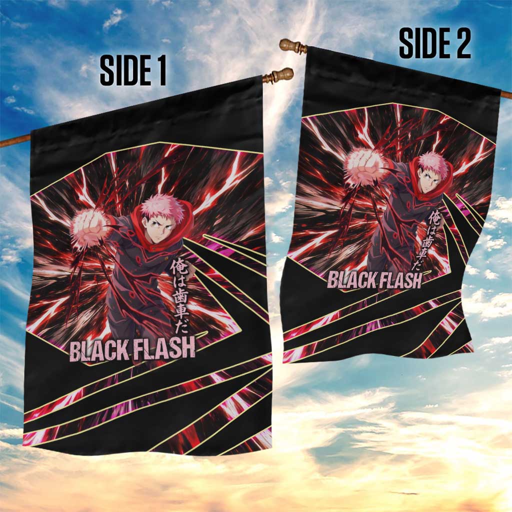 Yuji Itadori Black Flash Garden Flag Dynamic Cursed Energy Burst Style