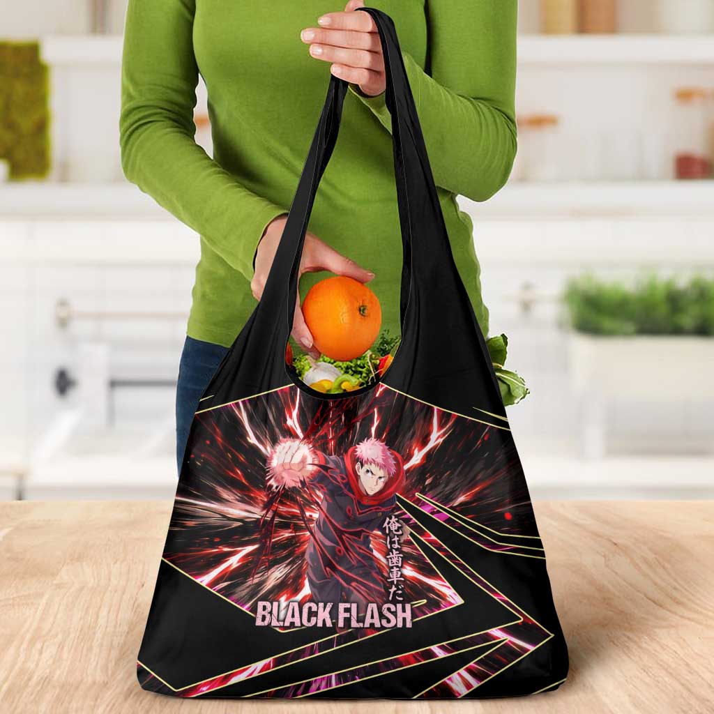 Yuji Itadori Black Flash Grocery Bag Dynamic Cursed Energy Burst Style