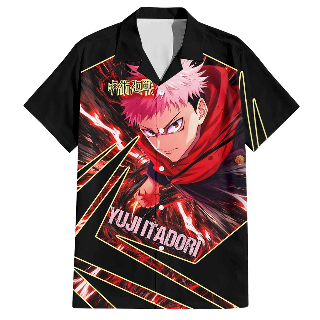 Yuji Itadori Black Flash Hawaiian Shirt Dynamic Cursed Energy Burst Style