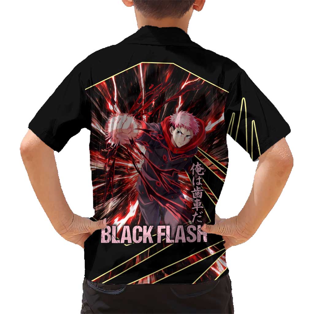 Yuji Itadori Black Flash Hawaiian Shirt Dynamic Cursed Energy Burst Style