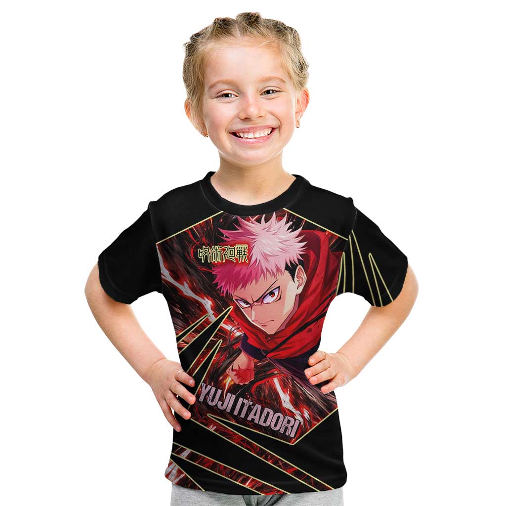 Yuji Itadori Black Flash Kid T Shirt Dynamic Cursed Energy Burst Style