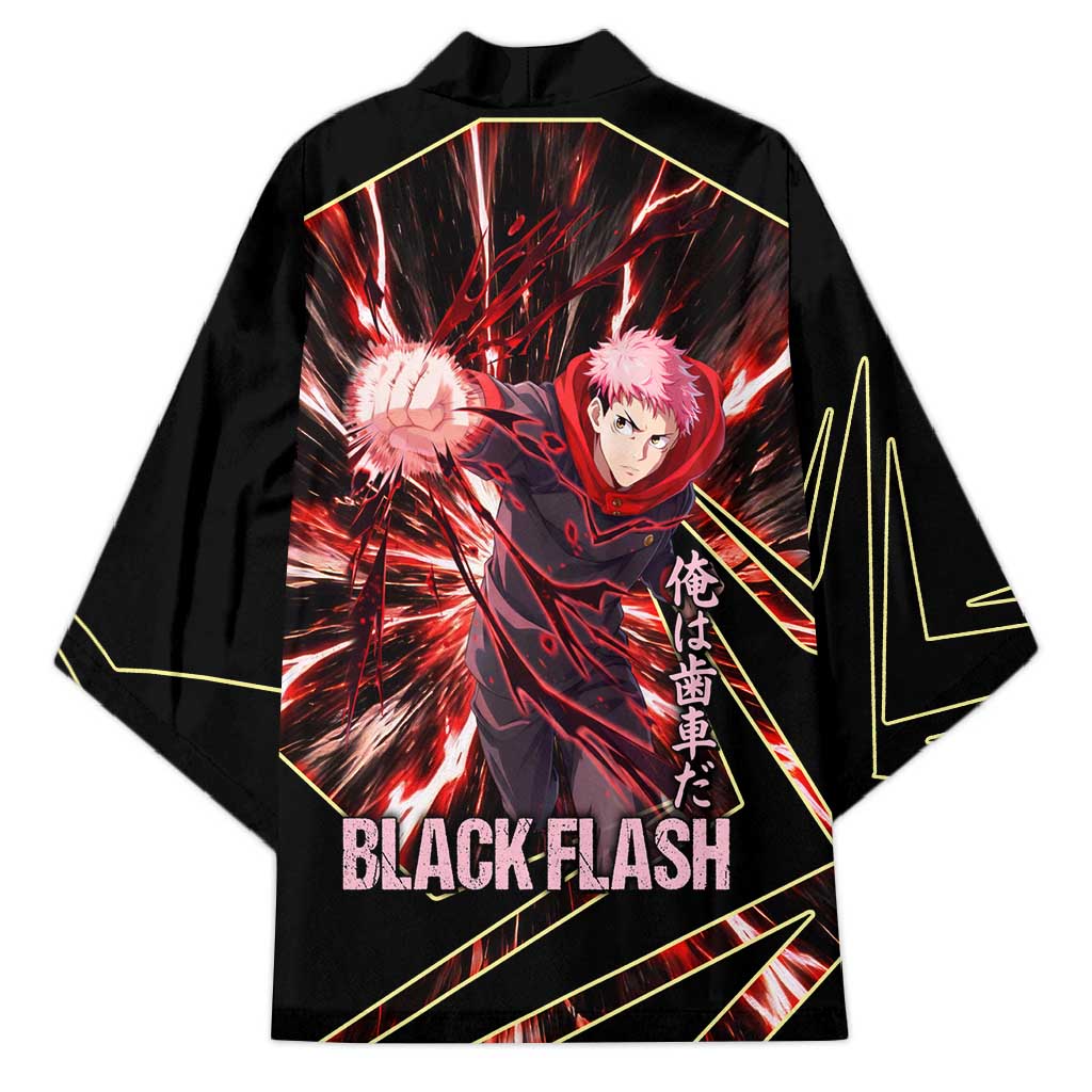 Yuji Itadori Black Flash Kimono Dynamic Cursed Energy Burst Style