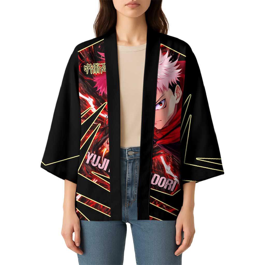 Yuji Itadori Black Flash Kimono Dynamic Cursed Energy Burst Style