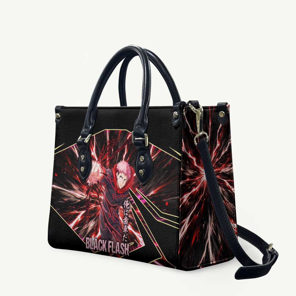 Yuji Itadori Black Flash Leather Bag Dynamic Cursed Energy Burst Style