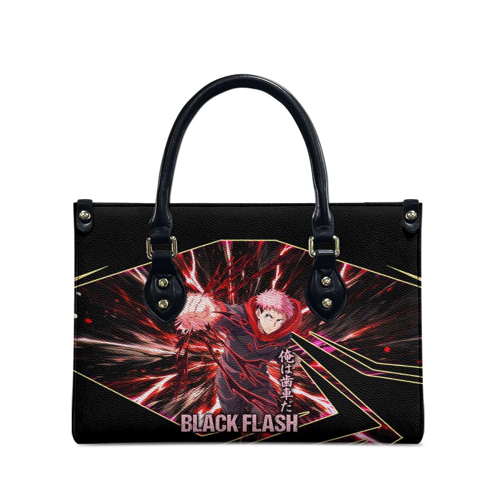 Yuji Itadori Black Flash Leather Bag Dynamic Cursed Energy Burst Style