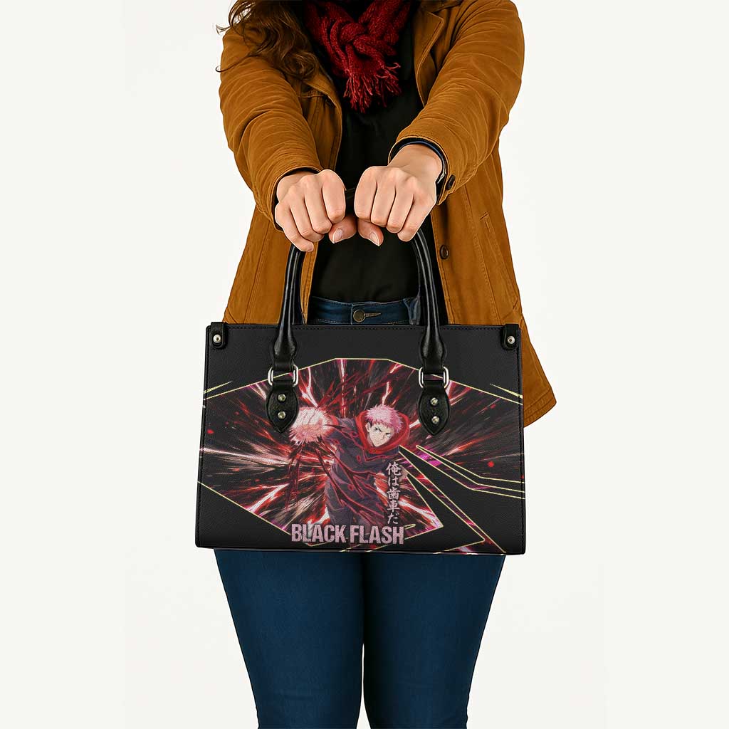 Yuji Itadori Black Flash Leather Bag Dynamic Cursed Energy Burst Style