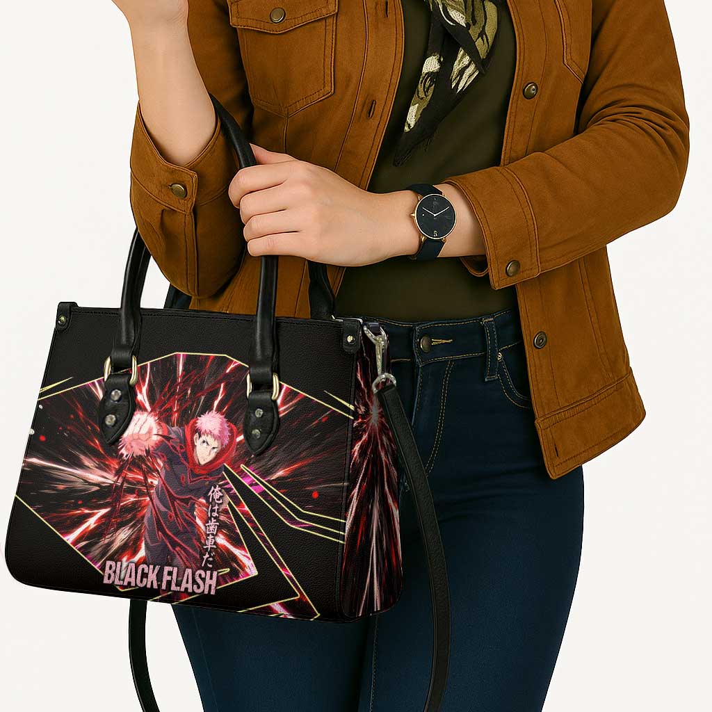Yuji Itadori Black Flash Leather Bag Dynamic Cursed Energy Burst Style