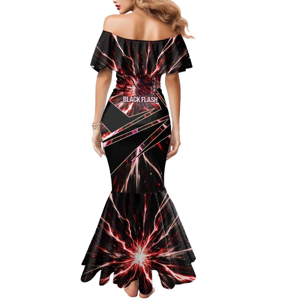 Yuji Itadori Black Flash Mermaid Dress Dynamic Cursed Energy Burst Style
