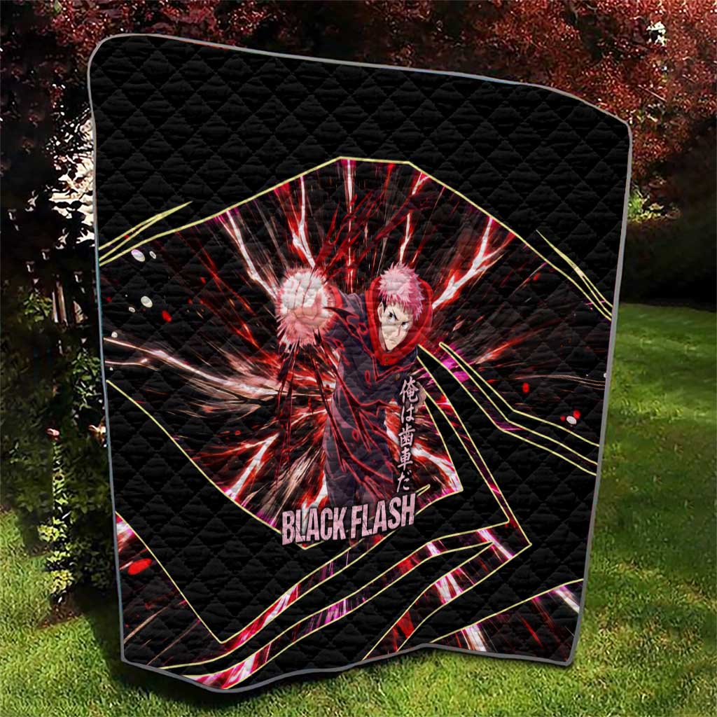 Yuji Itadori Black Flash Quilt Dynamic Cursed Energy Burst Style