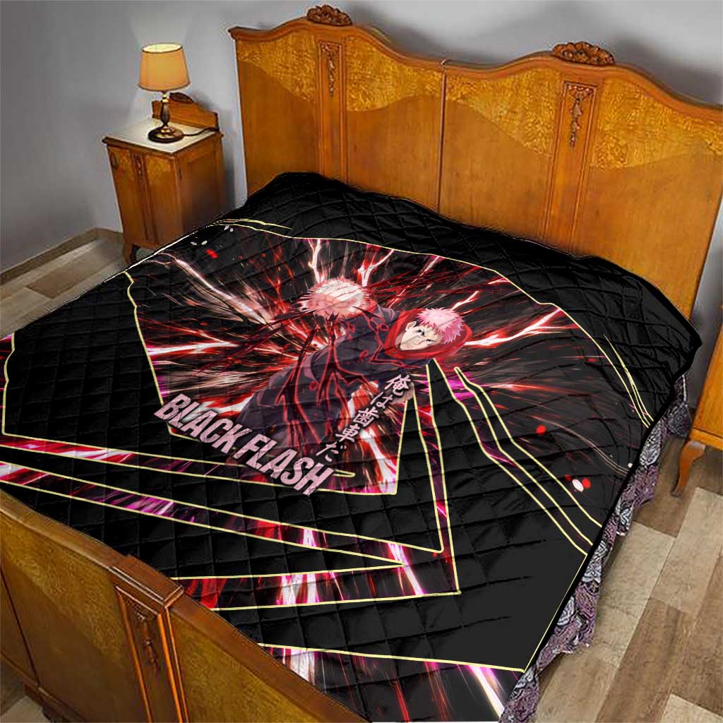 Yuji Itadori Black Flash Quilt Dynamic Cursed Energy Burst Style