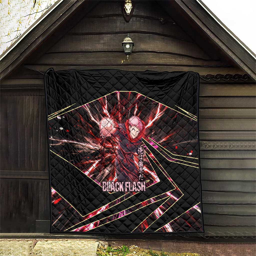 Yuji Itadori Black Flash Quilt Dynamic Cursed Energy Burst Style