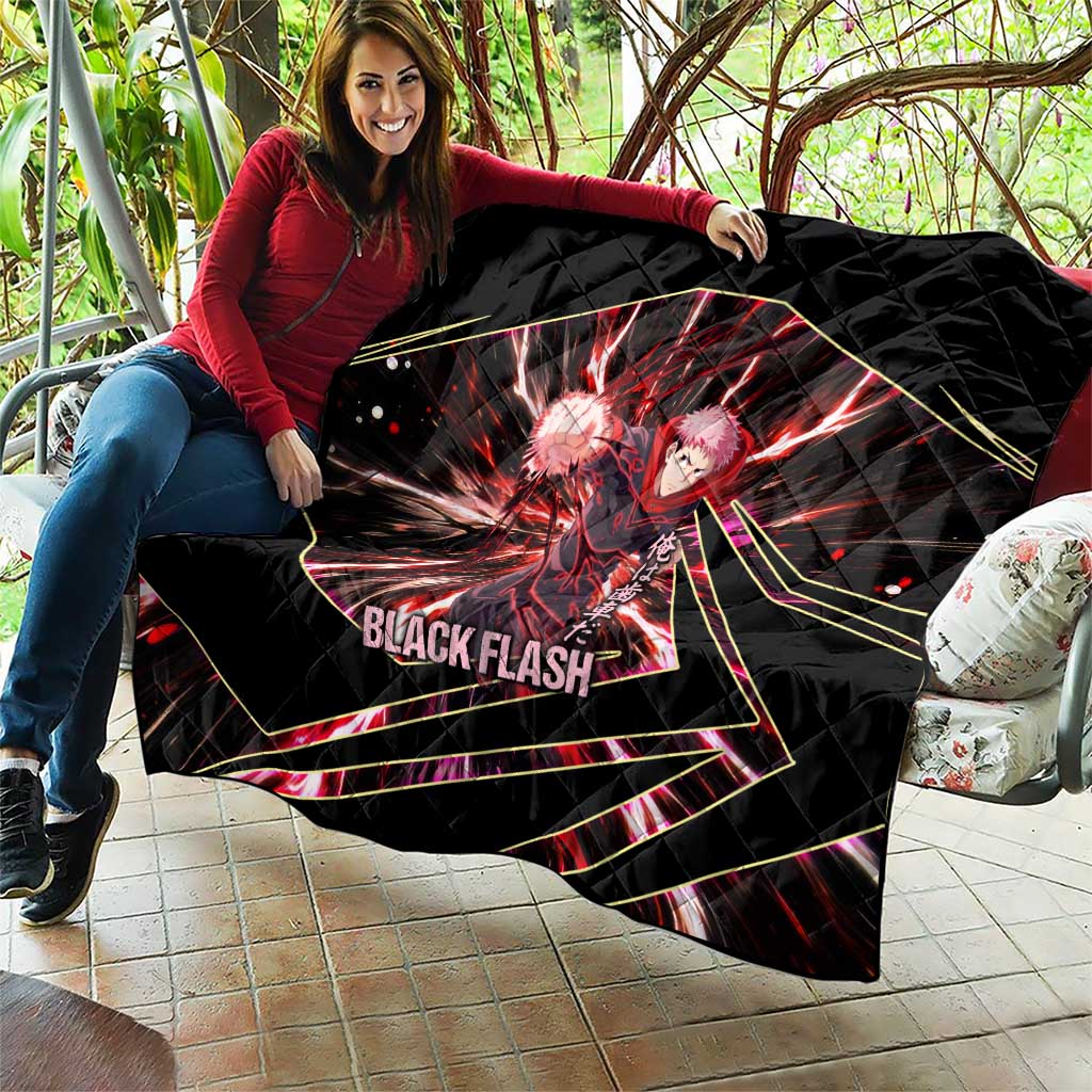 Yuji Itadori Black Flash Quilt Dynamic Cursed Energy Burst Style