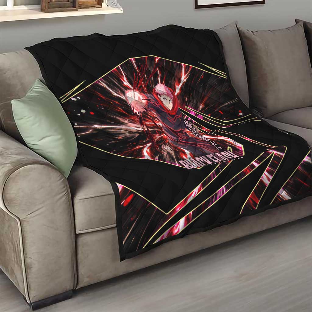 Yuji Itadori Black Flash Quilt Dynamic Cursed Energy Burst Style