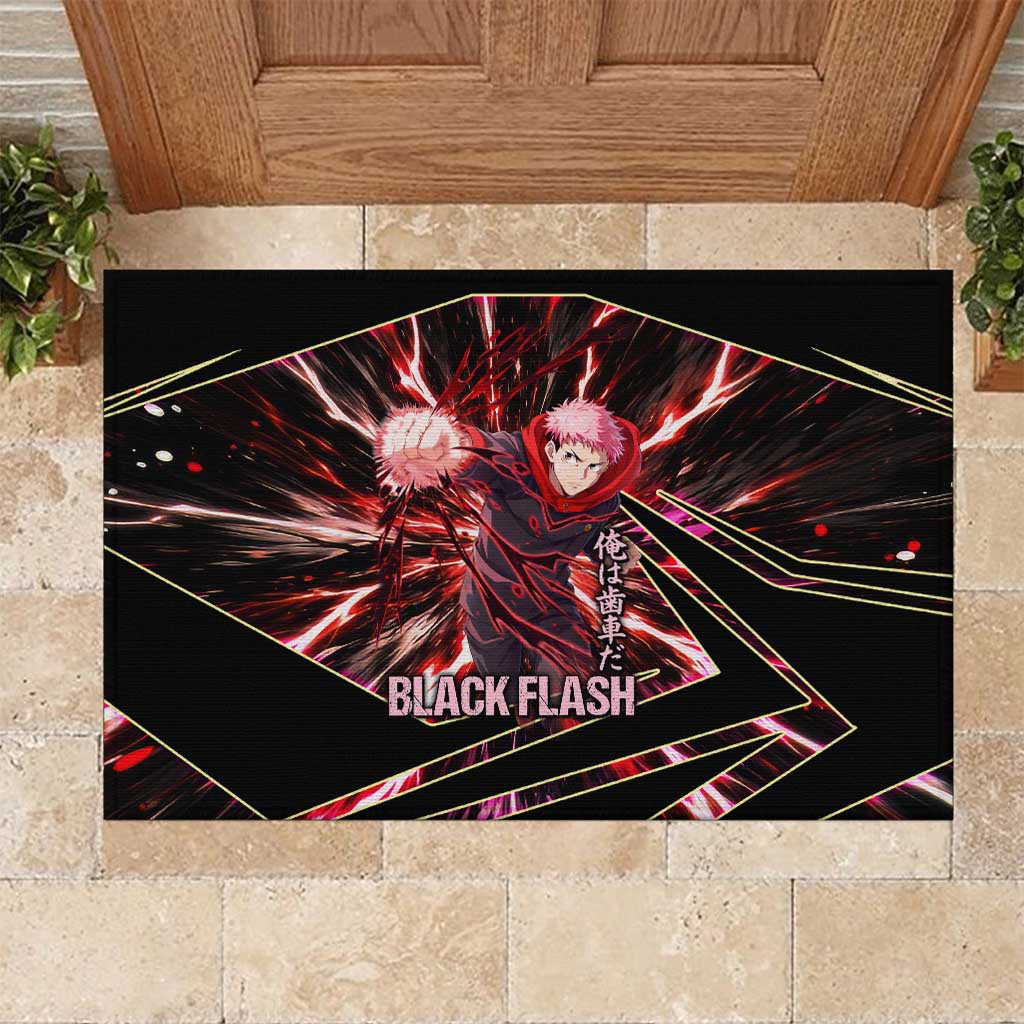 Yuji Itadori Black Flash Rubber Doormat Dynamic Cursed Energy Burst Style
