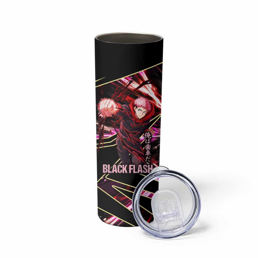 Yuji Itadori Black Flash Skinny Tumbler Dynamic Cursed Energy Burst Style
