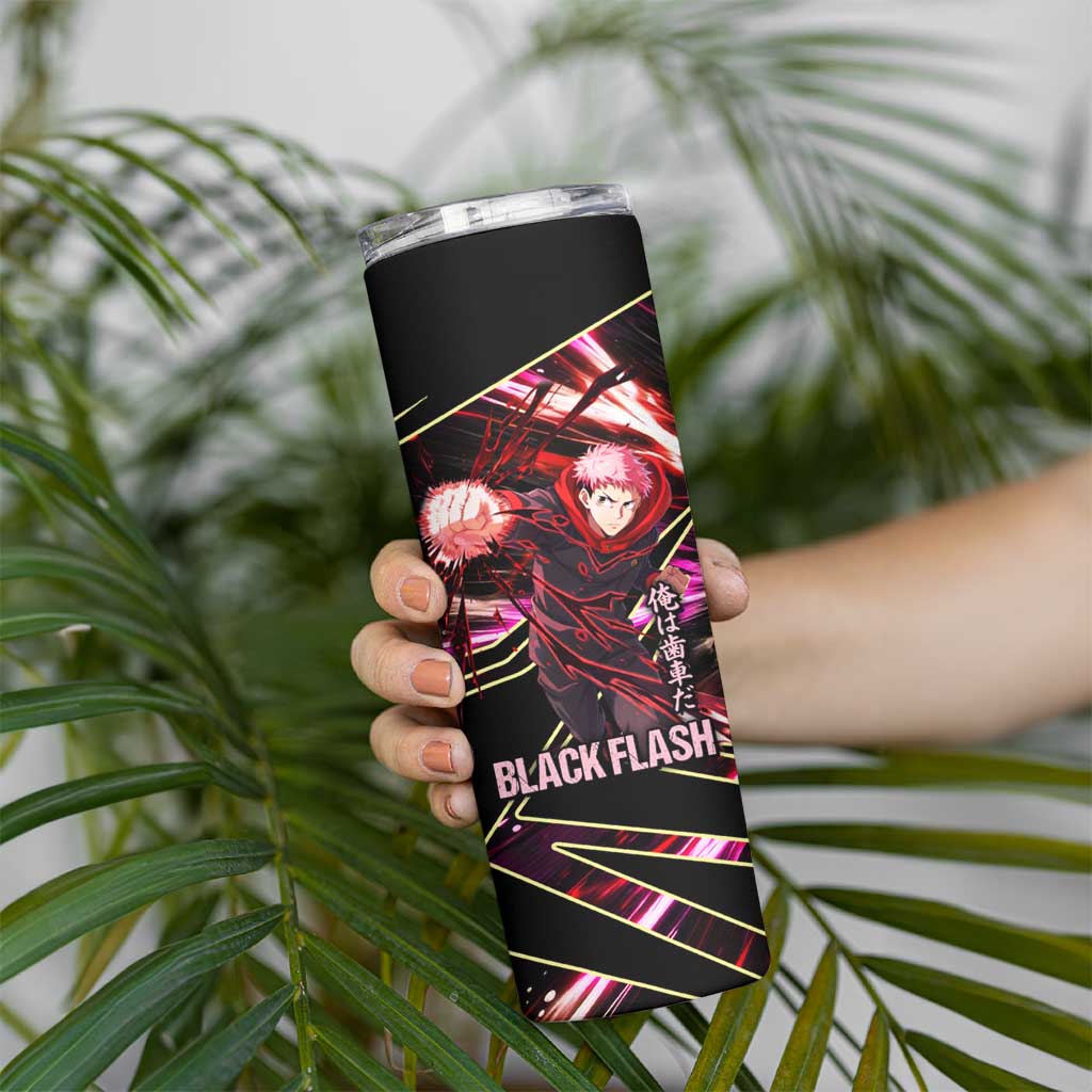Yuji Itadori Black Flash Skinny Tumbler Dynamic Cursed Energy Burst Style