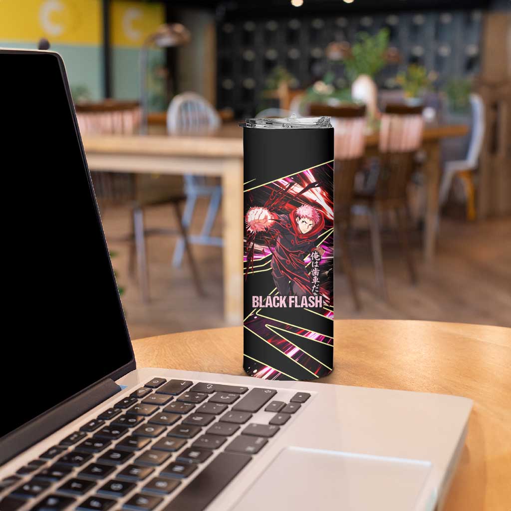 Yuji Itadori Black Flash Skinny Tumbler Dynamic Cursed Energy Burst Style