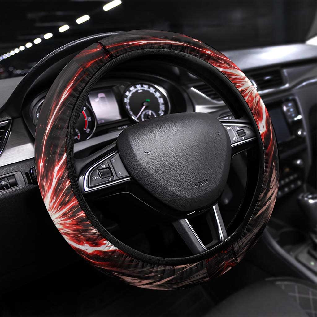 Yuji Itadori Black Flash Steering Wheel Cover Dynamic Cursed Energy Burst Style