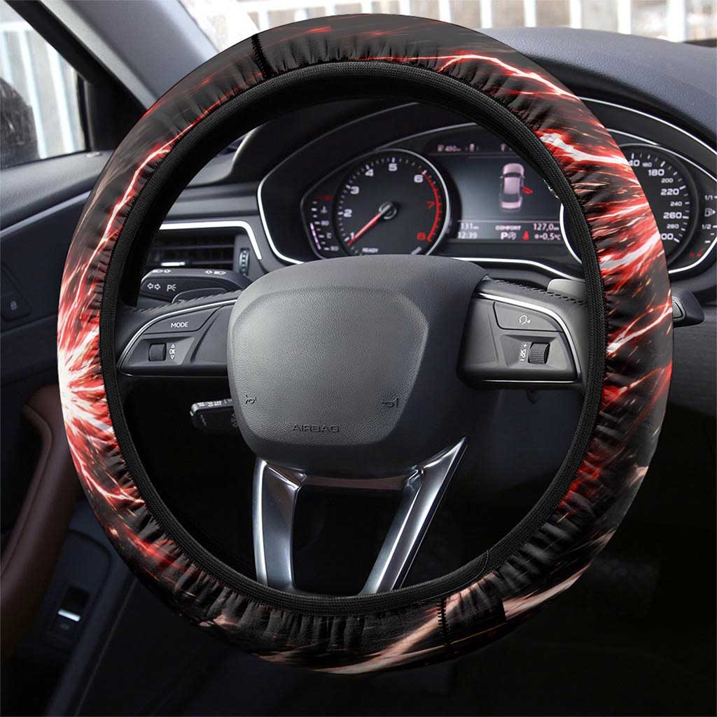 Yuji Itadori Black Flash Steering Wheel Cover Dynamic Cursed Energy Burst Style