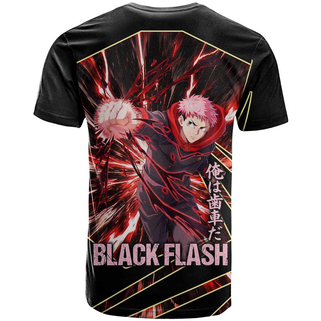 Yuji Itadori Black Flash T Shirt Dynamic Cursed Energy Burst Style