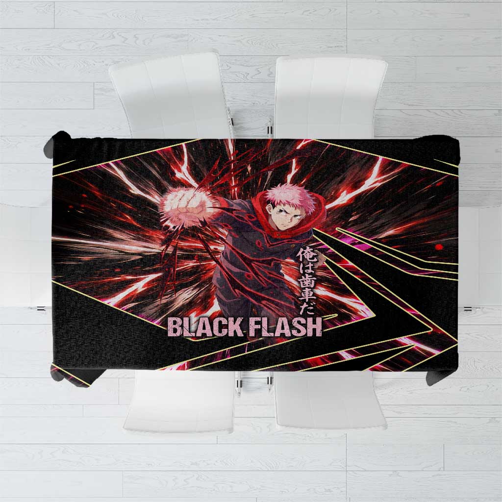 Yuji Itadori Black Flash Tablecloth Dynamic Cursed Energy Burst Style