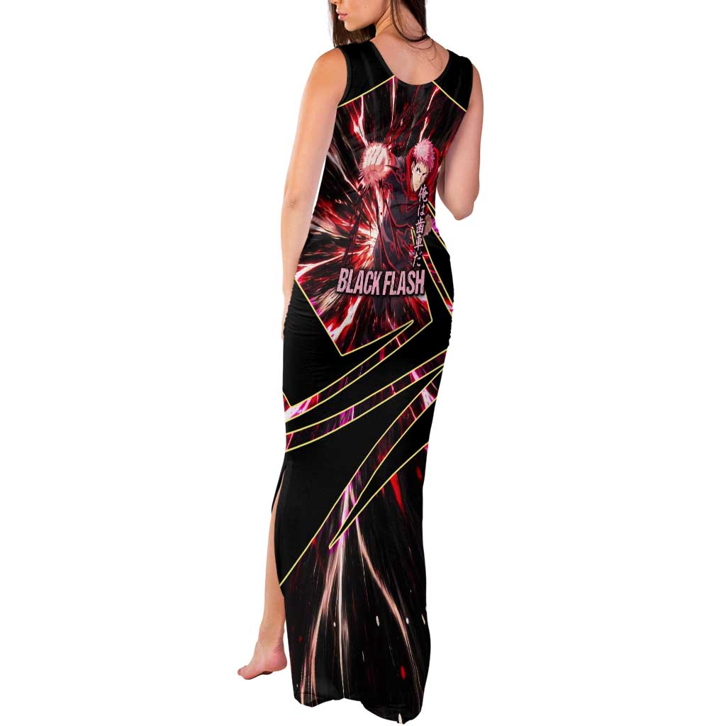 Yuji Itadori Black Flash Tank Maxi Dress Dynamic Cursed Energy Burst Style
