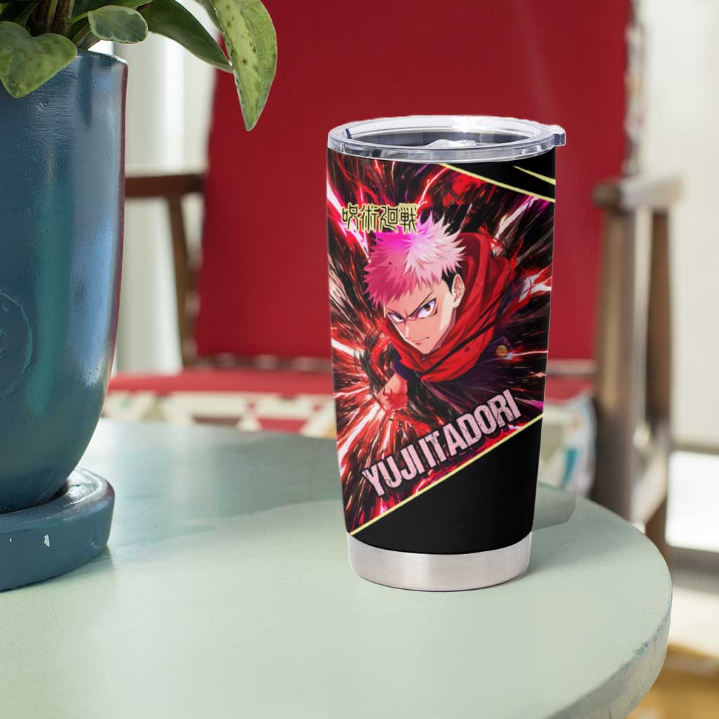 Yuji Itadori Black Flash Tumbler Cup Dynamic Cursed Energy Burst Style