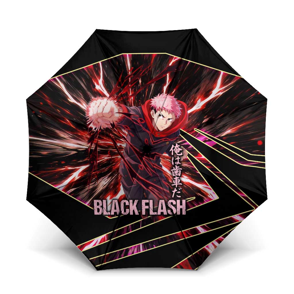 Yuji Itadori Black Flash Umbrella Dynamic Cursed Energy Burst Style