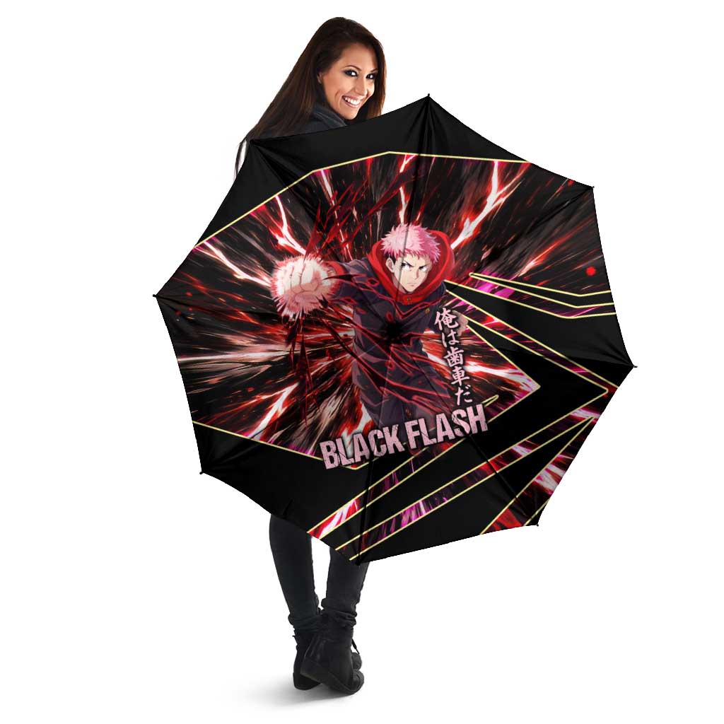 Yuji Itadori Black Flash Umbrella Dynamic Cursed Energy Burst Style