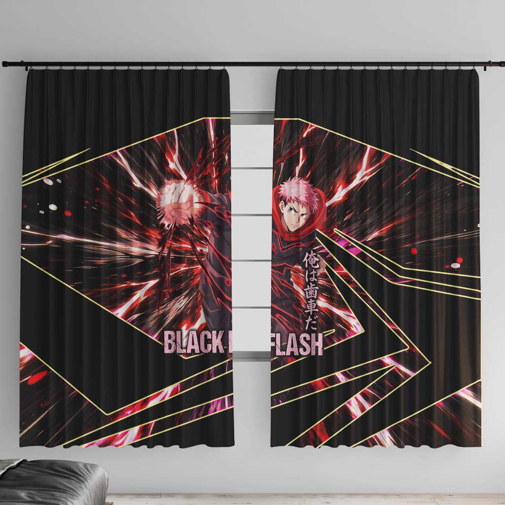 Yuji Itadori Black Flash Window Curtain Dynamic Cursed Energy Burst Style