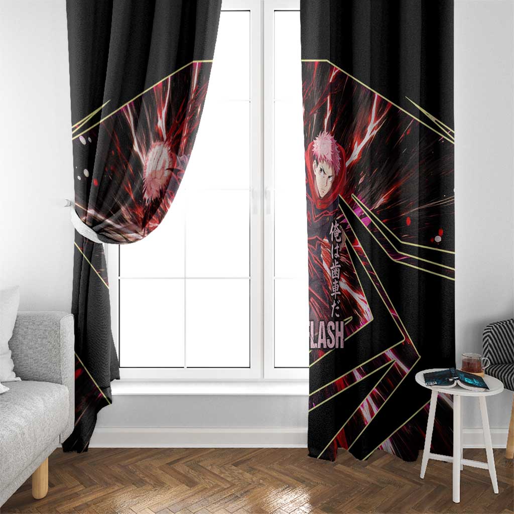 Yuji Itadori Black Flash Window Curtain Dynamic Cursed Energy Burst Style