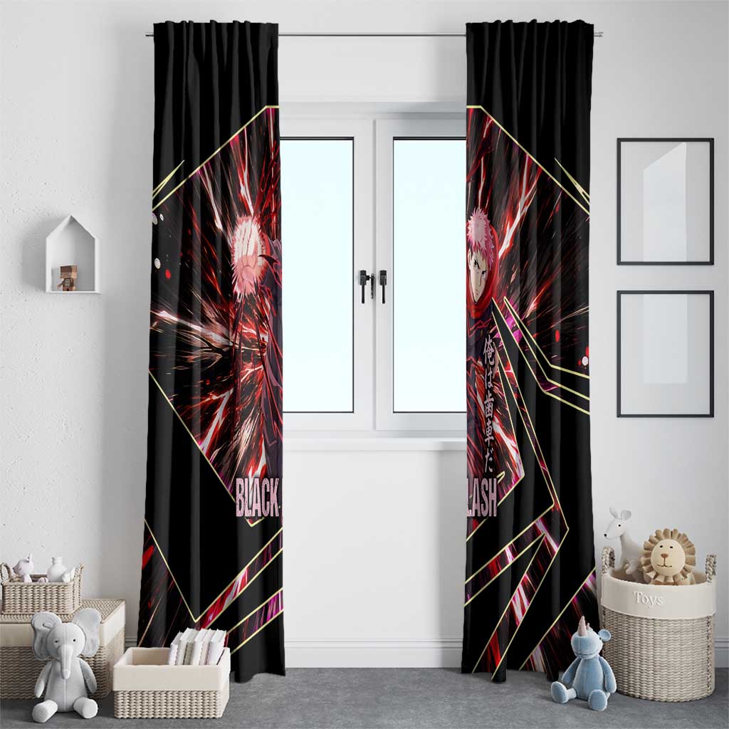 Yuji Itadori Black Flash Window Curtain Dynamic Cursed Energy Burst Style