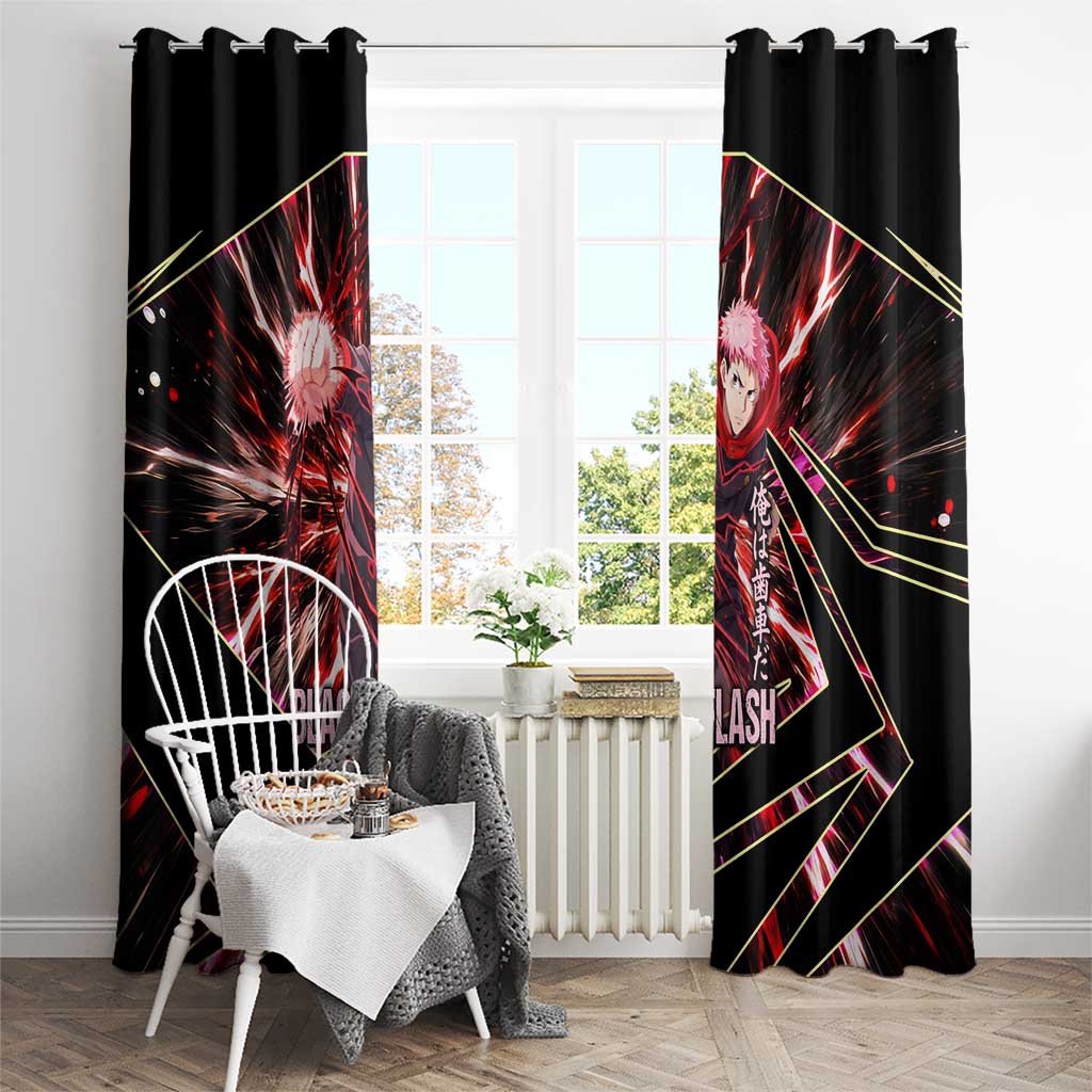Yuji Itadori Black Flash Window Curtain Dynamic Cursed Energy Burst Style