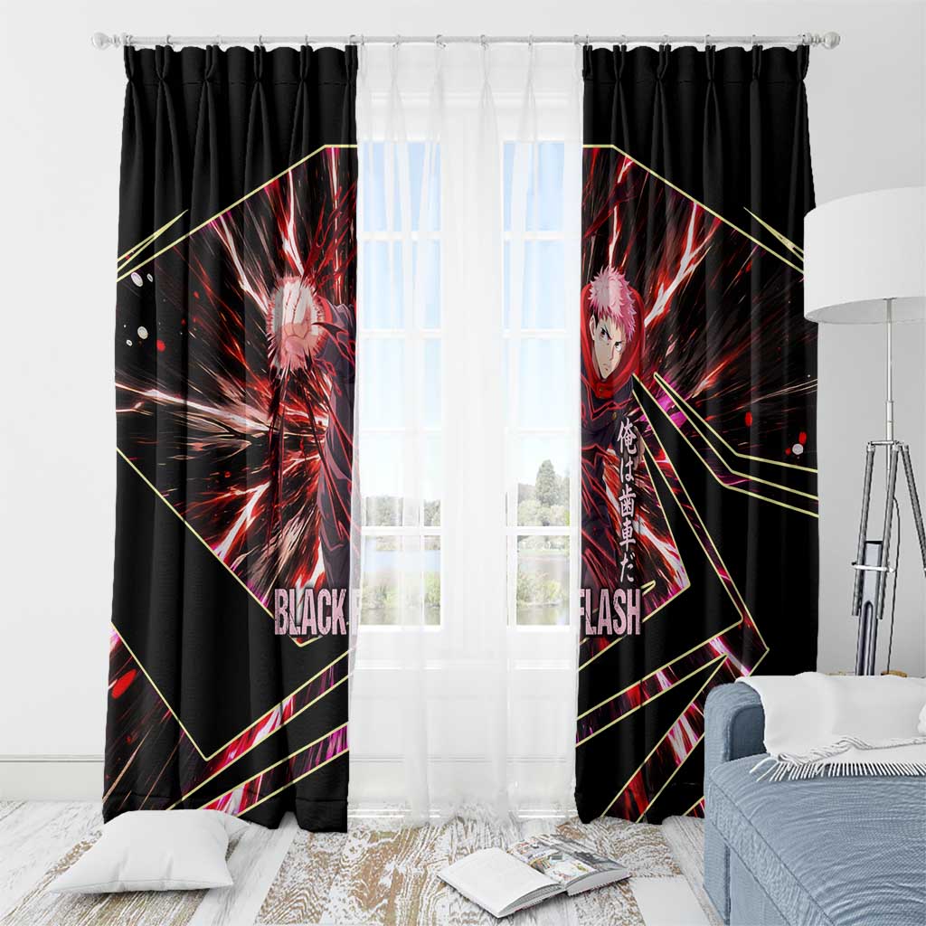 Yuji Itadori Black Flash Window Curtain Dynamic Cursed Energy Burst Style