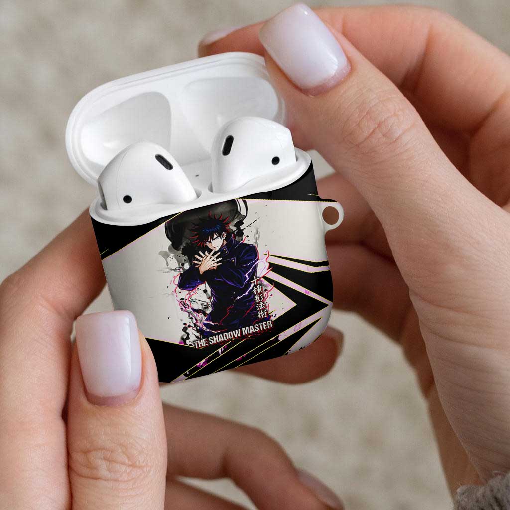 Megumi Fushiguro Shadow Master AirPods Case Ink-Stained Cursed Technique Style