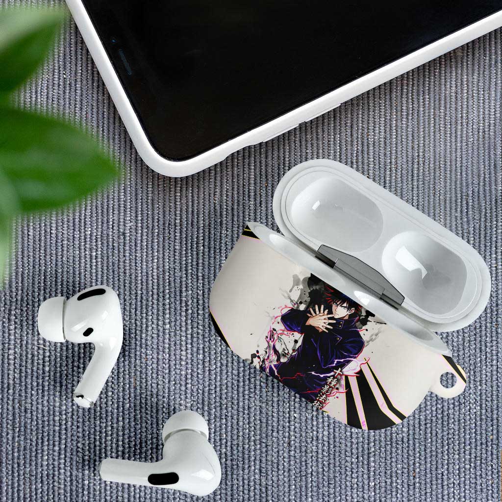 Megumi Fushiguro Shadow Master AirPods Case Ink-Stained Cursed Technique Style