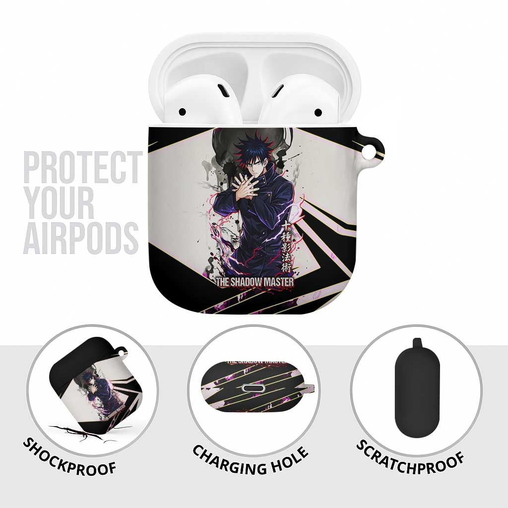 Megumi Fushiguro Shadow Master AirPods Case Ink-Stained Cursed Technique Style